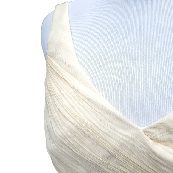 J. Crew Champagne Silk Chiffon Heidi Wedding Party Dress Style 93100 Sz 4 - Picture 3 of 16